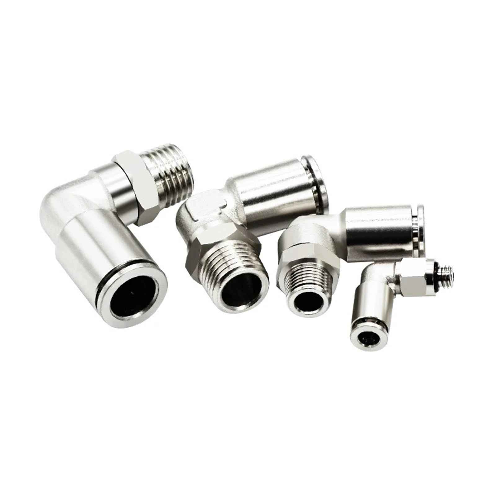 PL4/6/8/10/12mm Pneumatic Connector Copper Trachea Quick Pug Right Angle Elbow 5Pcs(PL12-02)