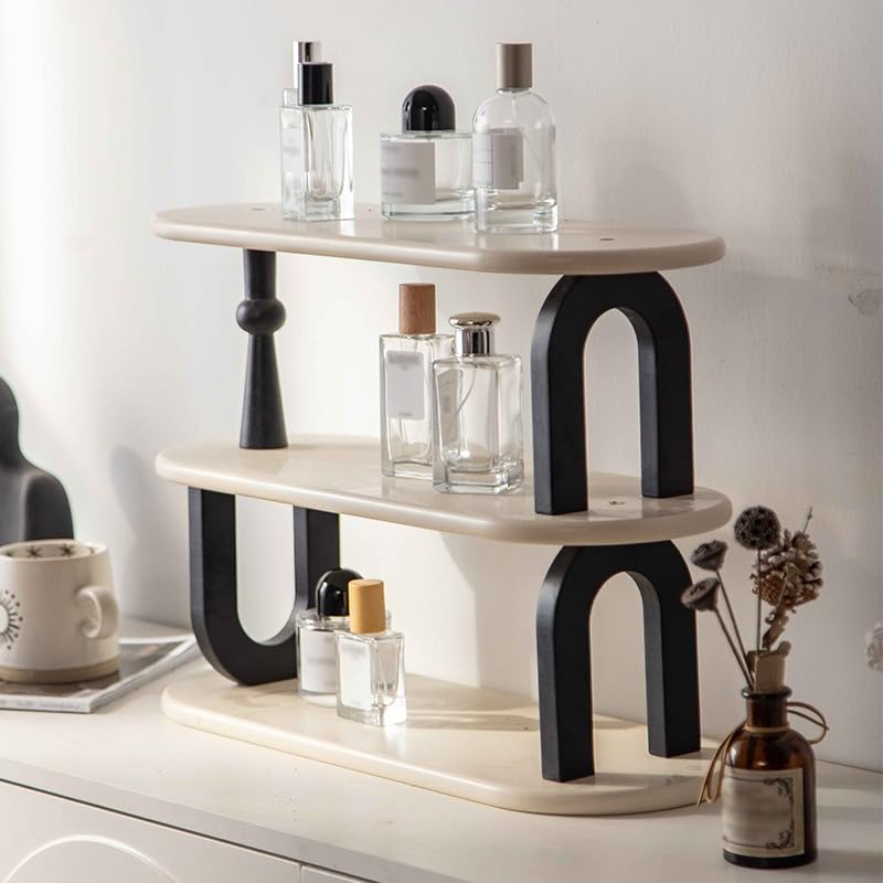 Organizzatore per Cosmetici E Prodotti per La Cura della Pelle in Legno, Porta Oli Essenziali A 3 Livelli, Espositore da Tavolo per Smalti, Scaffale Multiuso