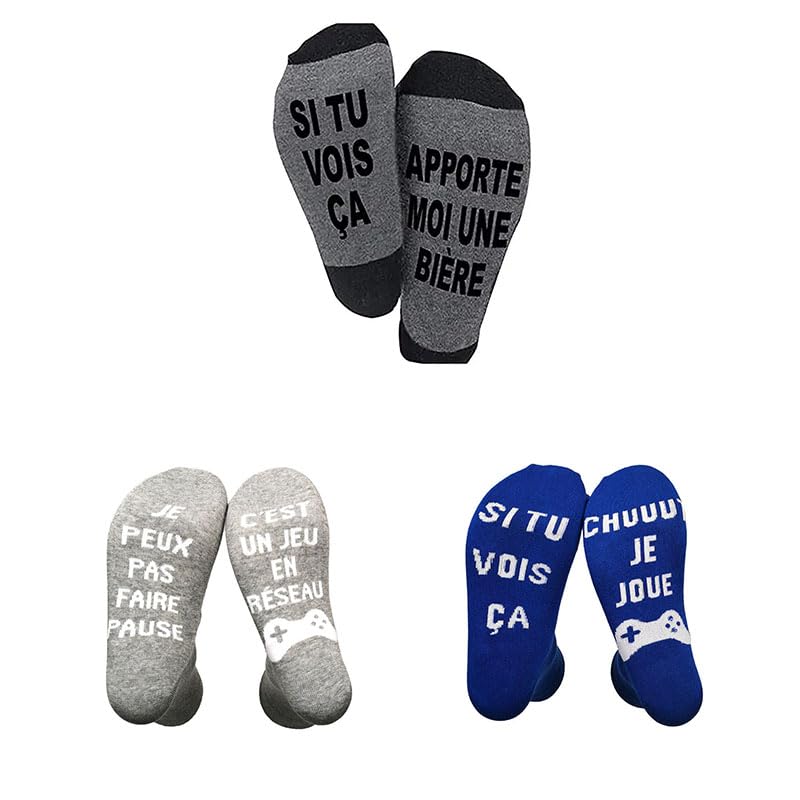 Flyglobal Chaussettes Drôles en Coton, SI TU VOIS ÇA,APPORTE MOI UNE BIÈRE Chaussettes Courtes Flyglobal Chaussettes Drôles en Coton, SI TU VOIS ÇA,APPORTE MOI UNE BIÈRE Chaussettes Courtes