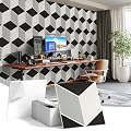 12Pack Acoustic Panels, Self-Adhesive Sound Proof Panels for Walls, Decorative 3D Textured Printing Sound Dampening Panels Sound Absorption Tiles for Studio, Office, Home, 12×12×0.4", Black and White