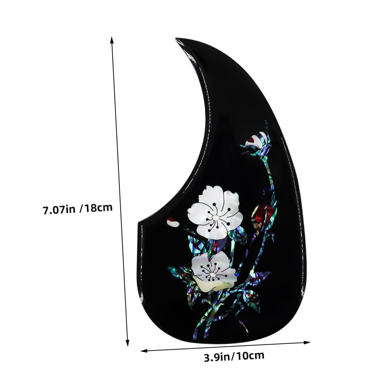 Battipenna Nero in Pvc Motivo Floreale per Chitarra Folk | Compatibile Chitarre Acustiche, Installazione Semplice, Stile Elegante, Accessorio Sostitutivo Gq459a