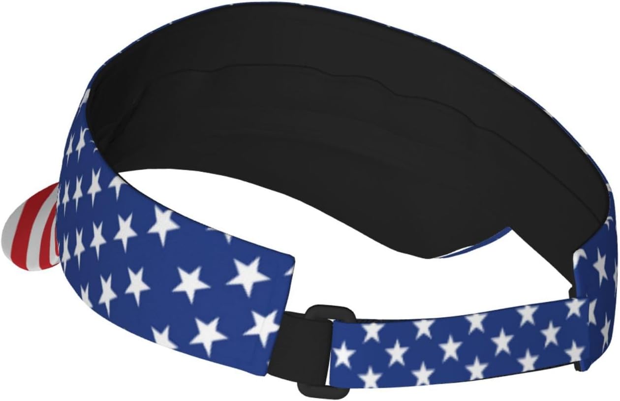 Visor Hats American Flag Sun Sports Adjustable Beach Colorful Cap& Hat Men Women Adults - Image 3