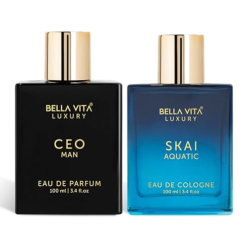 Bella Vita Organic CEO MAN & Skai Aquatic Duo Eau de Parfum y Eau de Colonia (3.4 onzas líquidas y 3.4 onzas líquidas)  Fragancias de larga