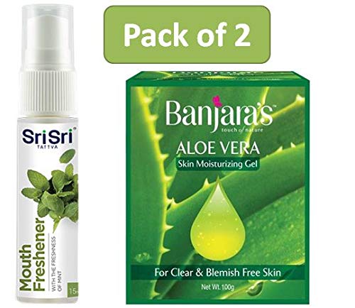 1 x Sri Sri Tattva Mouth Freshener - 15ml, With Free 1 xBanjaras Aloevera Organic Skin Moistrurizing Gel Cream 100gm