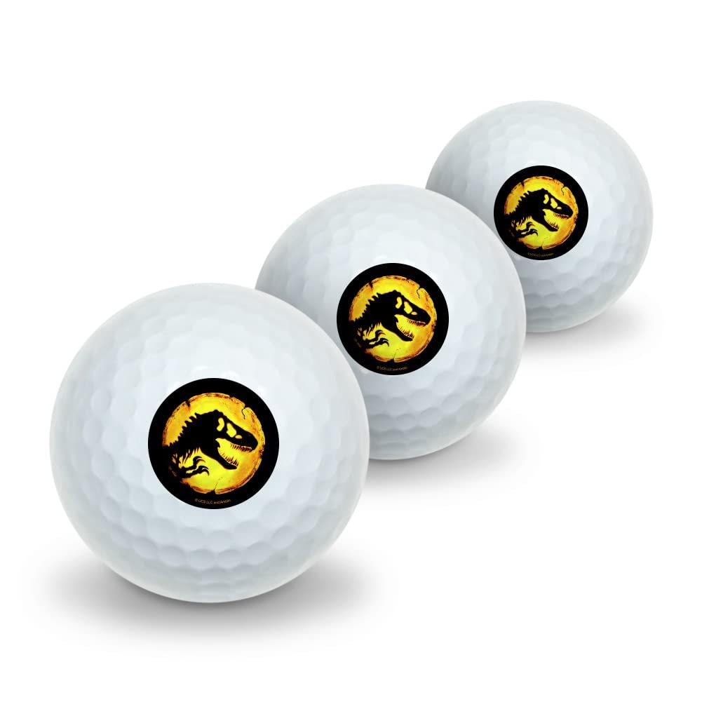 GRAPHICS & MORE Jurassic World Icon Logo Novelty Golf Balls 3 Pack