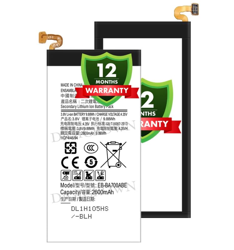 Image of Original EB-BA700ABE Battery Compatible for Samsung Galaxy A7 (SM-A700F) - (2600mAh) - 1 Year Warranty DF7