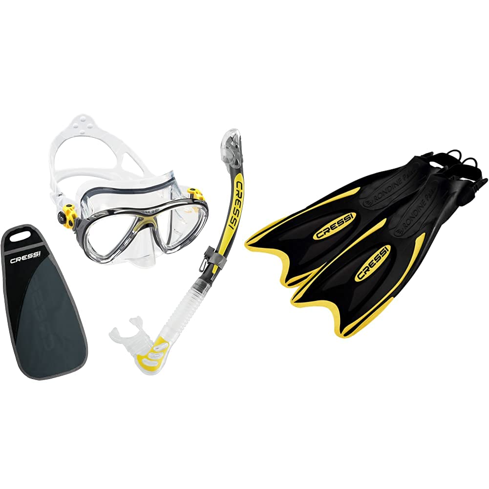 Cressi Professionelles Kombinationsset aus Maske und Schnorchel oder Kit aus Maske, Schnorchel und Flossen