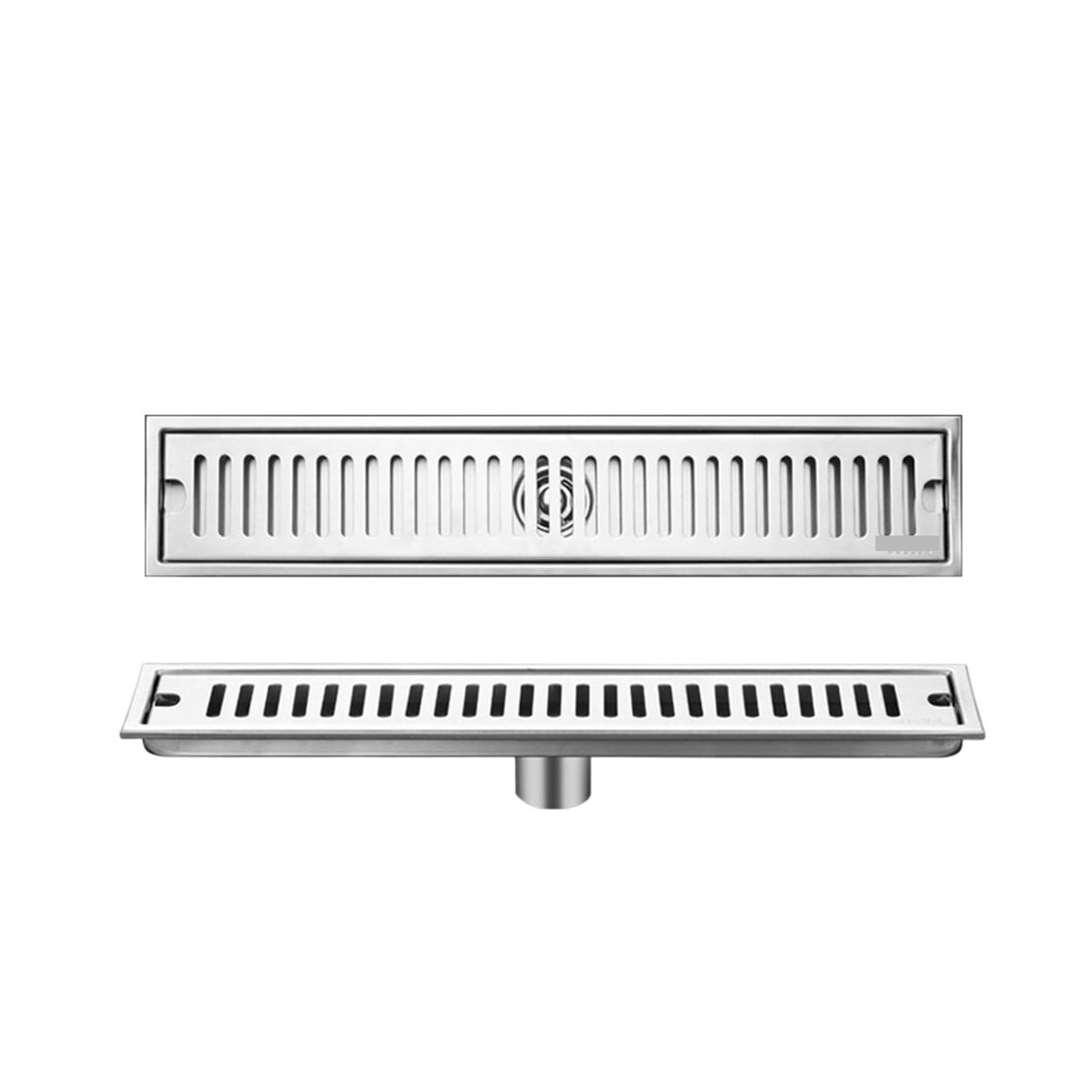 Linear Shower Drain 20-50cm With Strainer Cover Shower Floor Drain Stainless Steel Linear Square Dectable(50x10cm Mid)
