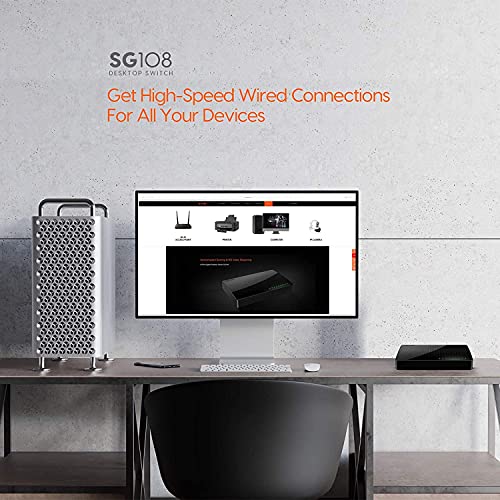 Image of Tenda 8-Port Unmanaged Gigabit Ethernet Switch, Ethernet Splitter|Plug & Play|Shielded Ports|Plastic Case|Desktop /Wall-Mount|Fanless|Limited Lifetime Protection