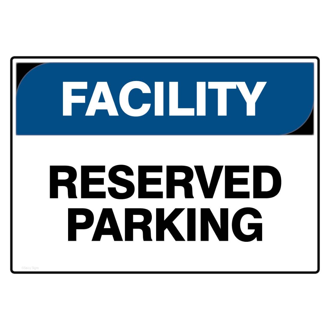 Facility Safety Sign - FACILITY [BLUE] Reserved Parking Metal Tin Sign 8 x 12 inch for Industrial & Commercial