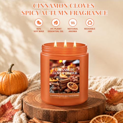 Image of FF FRAGRFLOWING Large Fall Candle for Home Scented, Soy Wax, 22 oz