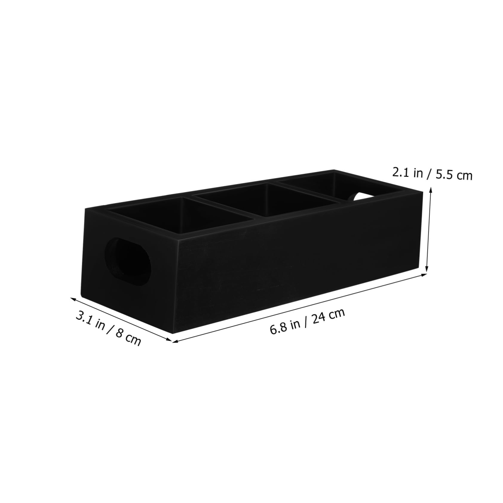 Scatola Porta Bustine di Tè in Legno Nera Scomparti