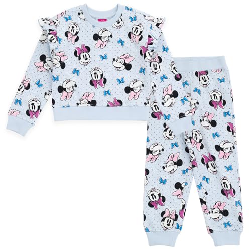 Disney Girls Fleece Sweatshirt and Jogger Pants Outfit Set Newborn to Big Kid Sizes (Newborn - 14-16)