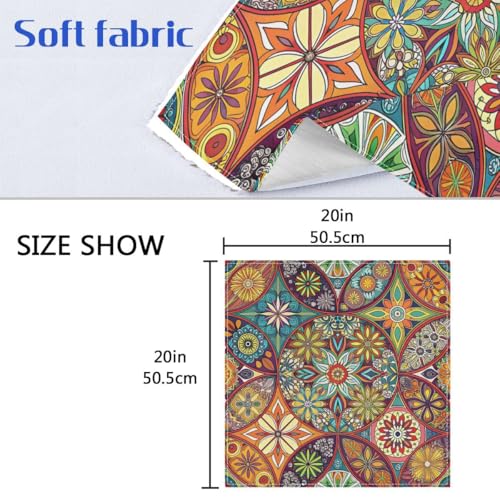 Servilletas de Tela Cuadradas Qilmy Boho Mandala Pack 6 miniatura 7