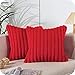 Topfinel Housse de Coussin 45x45 Decoration Canapé Rouge Lot de 2, Coussin Fausse Fourrure Doux de Chaise de Jardin pour Bebe, Utiliser sur Lombaire ou Tête Quand Dodo dans Chambre