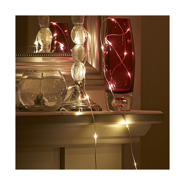 Auraglow 10m USB Unsichtbares Kabel Drinnen/Draußen Wasserfest 100 Mikro LED Weihnachtsbeleuchtung – Warmes Weis – Bild 5