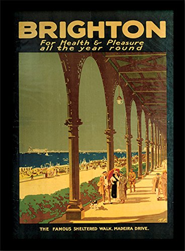 National Railway Museum "Brighton - Sheltered Walk Framed Print, Multi-Colour, 30 x 40 cm