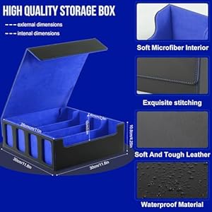 OUTOTO-Card-Deck-storage-Box-Card-Box-For-Magnetic-PU-Leather-Deck-Case-3000Mtg-Deck-Box-with-12-colorful-Divider-Tabs-Trading-Card-storage-Fits-for-Magit-Game-Cards