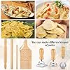 Tioncy 7-teiliges Gnocchi-Werkzeug-Set – Inkl. Holzbrett, Ravioli-Stempel, Nudelholz – Für Hausgemachte Pasta