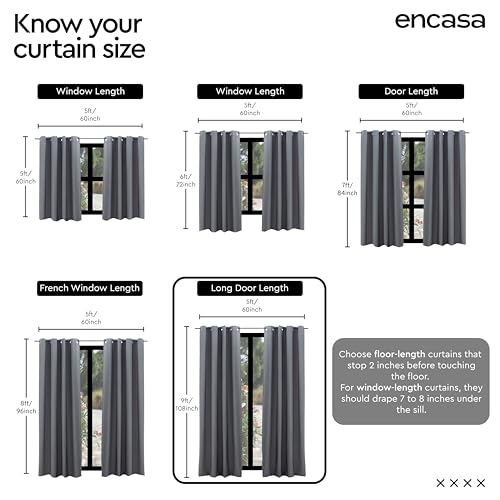 Image of Encasa XO Long Door Printed Sheer Curtains, Light Filtering Apricot | 4.5ft to 10 ft | Lightweight Polyester Twill | Rod Pocket Styling | Machine Washable | Set of 2