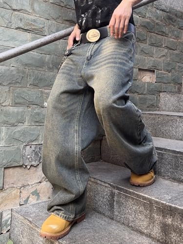 DFGIGT メンズ バギージーンズ B10 レトロブルー X-Large