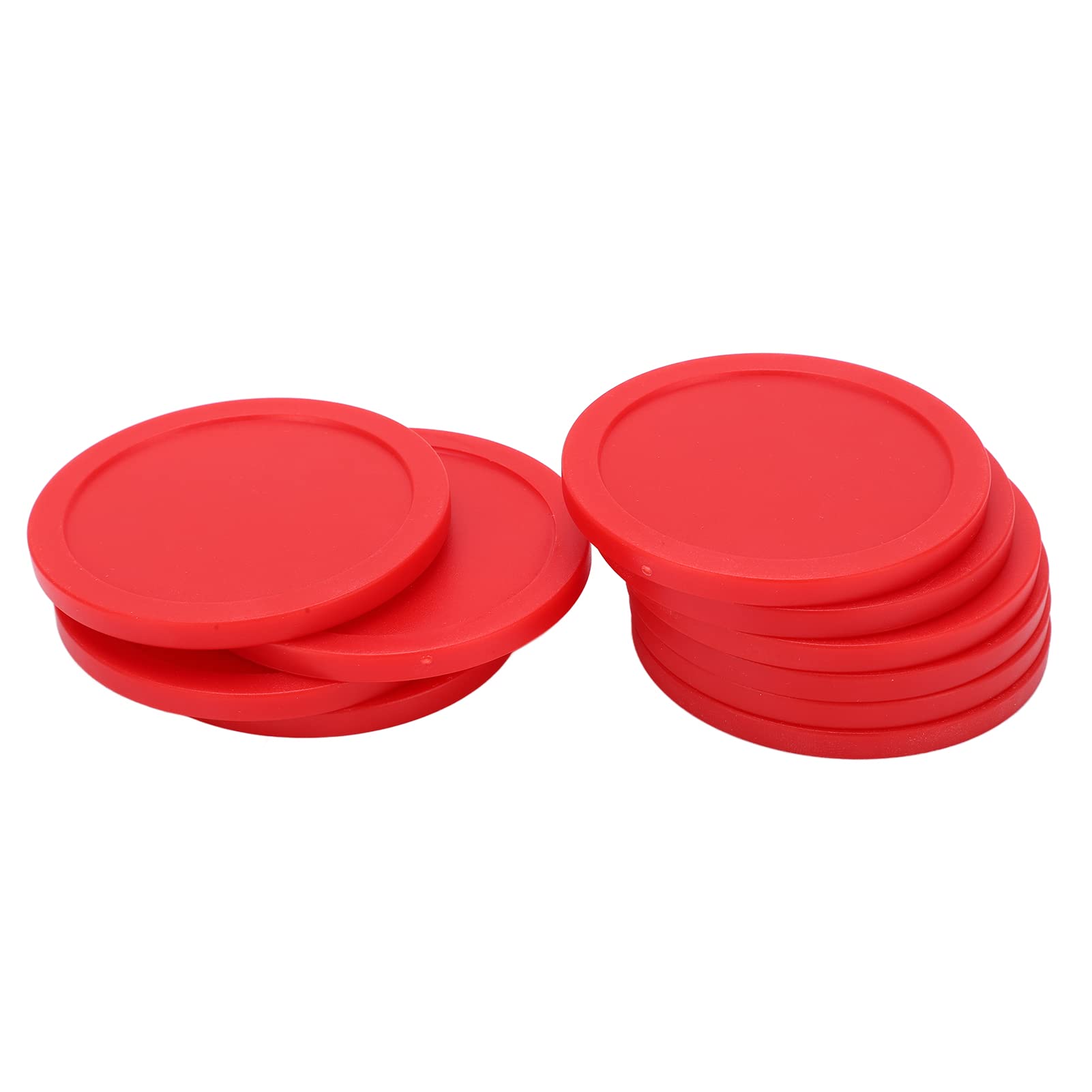 Ice Hockey Table Pucks Sturdy Seamless Skin Red Color 64mm Diameter for Home Or Multifunctional Game Friendly Plastic