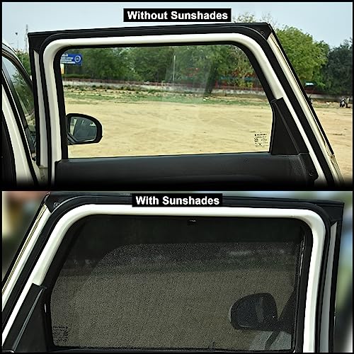 Image of Able 3D-FIX Type Car Non-Magnetic Sun Shade Curtains for Maruti Vitara BREZZA Type-I Set of 4 Pcs (2016 to 2021 Model)