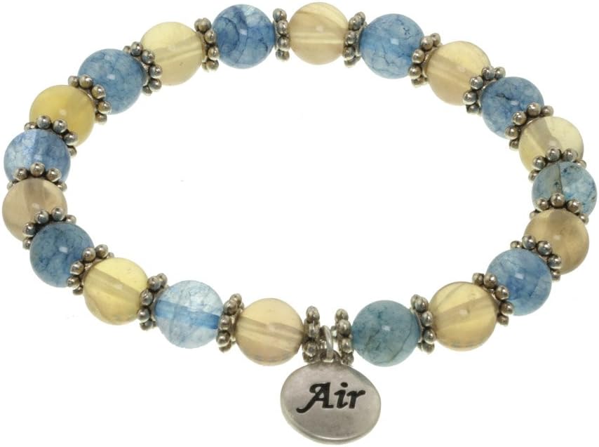 Air Element Gemstone Bracelet for Women Made with Fluorite and Ice Flake Quartz Semi-precious Gemston …