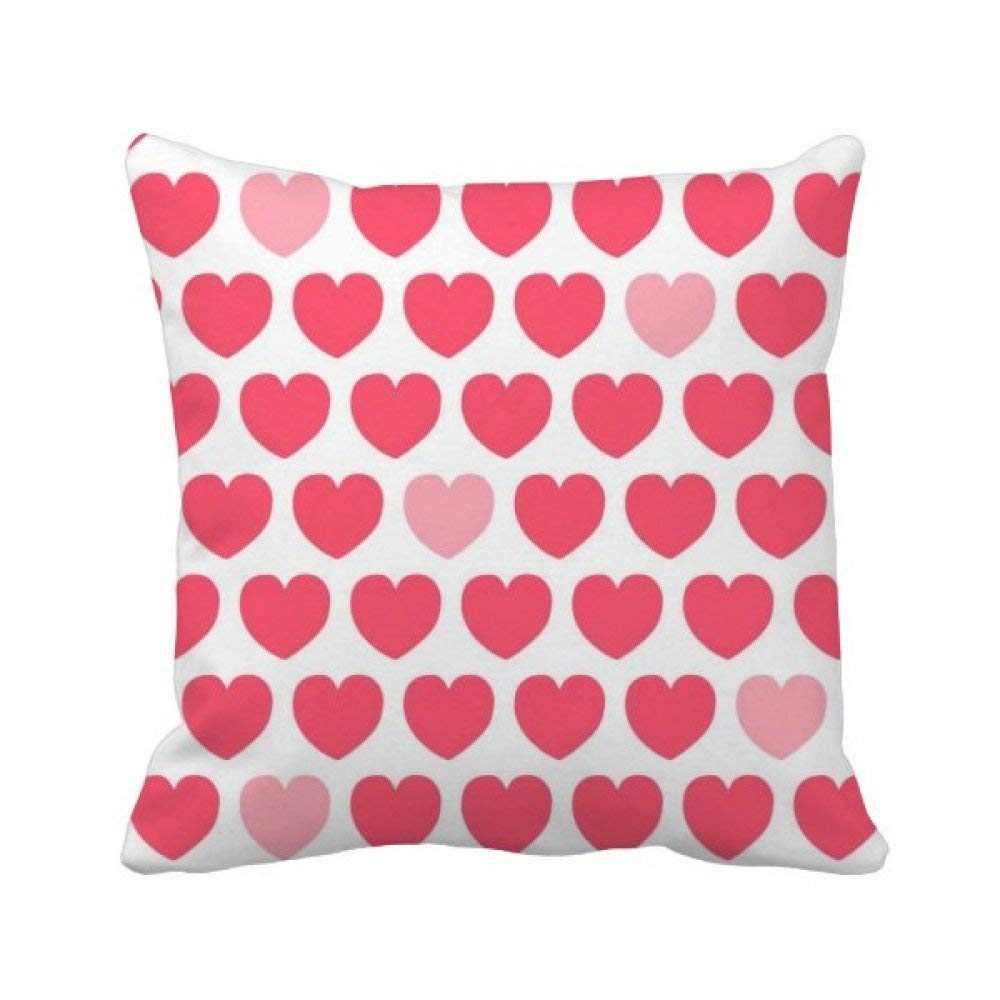 Coussin Rose Rouge Coeur Saint Valentin 40 x 40cm Oreiller Canapé Multicolore