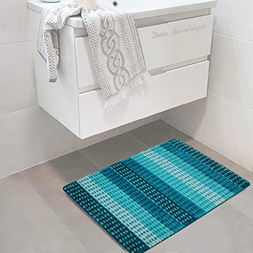 HiiARug Indoor Doormat Welcome Mats for Home Entrance Entryway Rug Ombre Blue Door Mats Indoor Machine Washable Decorative Non-Slip Floor Mat Kitchen Entryway Laundry Room (Blue Gradient) - Thumbnail 6