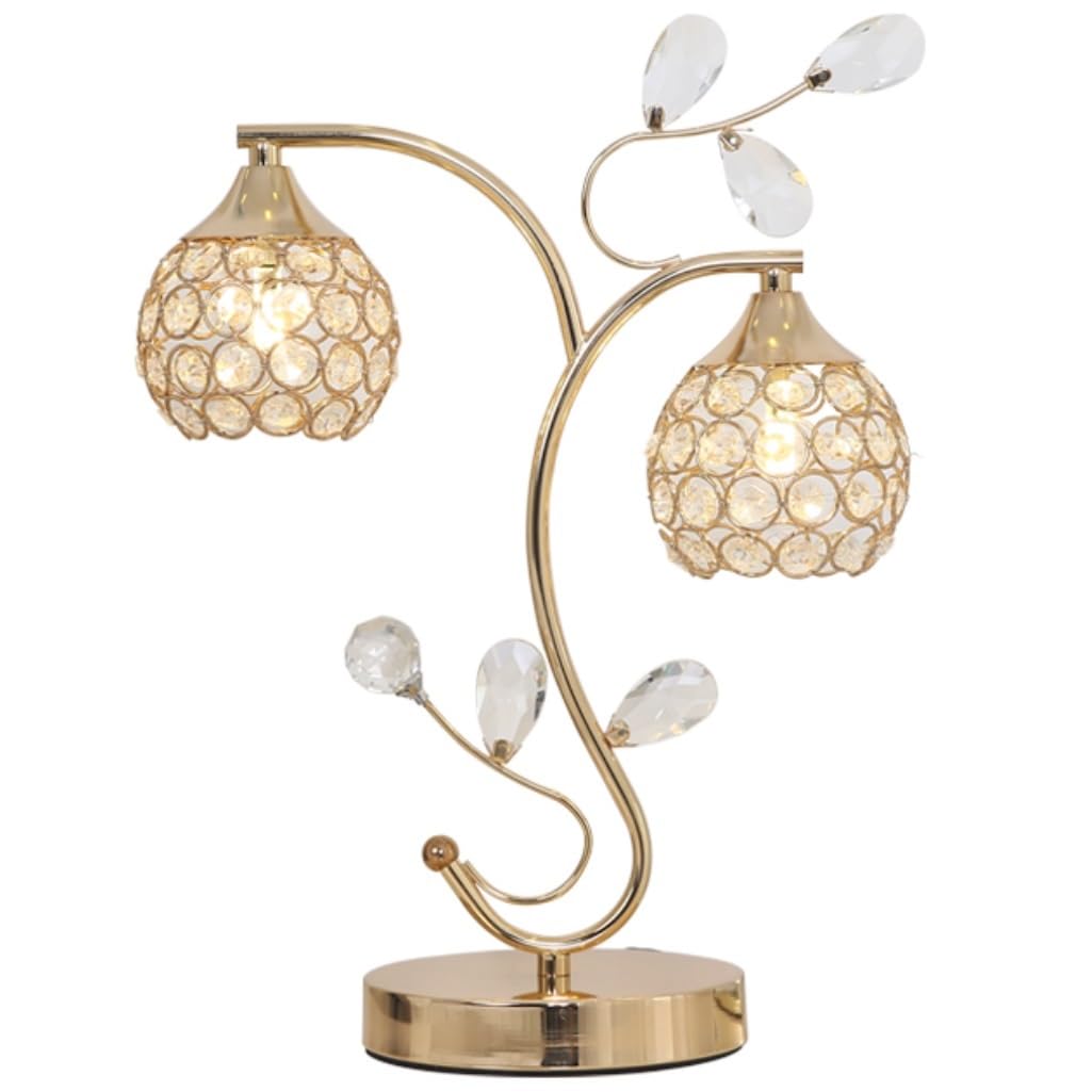 AZHKJKZH Table Lamp Metal Table Lamp Crystal Lampshade Bedside Modern Nightstand Desk Light For Home