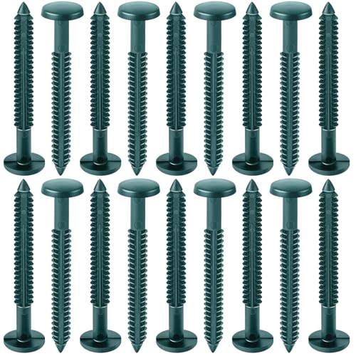 Image of Blulu 18 Pcs 3 Inch Vinyl Shutter Fastener Window Panel Peg Lok Pin Pegs Screws Shutter Spikes Anchor (Forest Green)