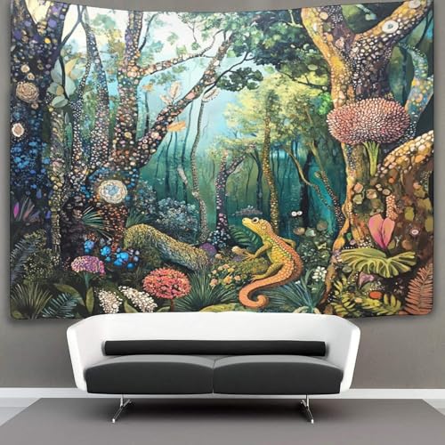 Furry feuilles and lézards tapisserie esthétique kaiyun grand tissu décoratif mural 230cm