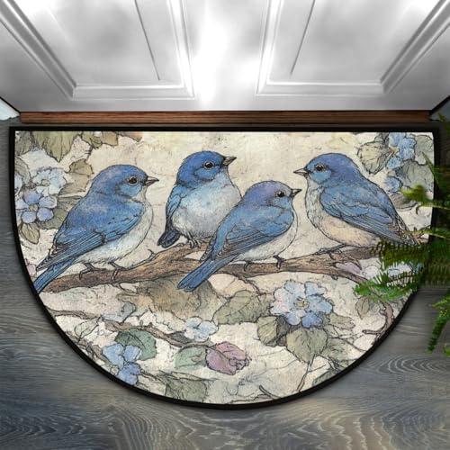 Tapete Decorativo Semicírculo Azul Vintage 36x24 pulg