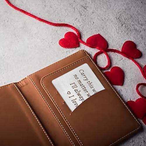 Metal Wallet Insert Card Gift for Husband Boyfriend to My Man Gift Anniversary Card Gifts Engraved Wallet Insert Card Valentine's Day Wedding Birthday Gift for Men Fiance Couple Gift3