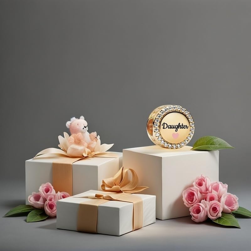 Image of Mom Family Charms Bead for Bracelets and Necklaces Jewelry Charm for Women Valentine Mother's Day
