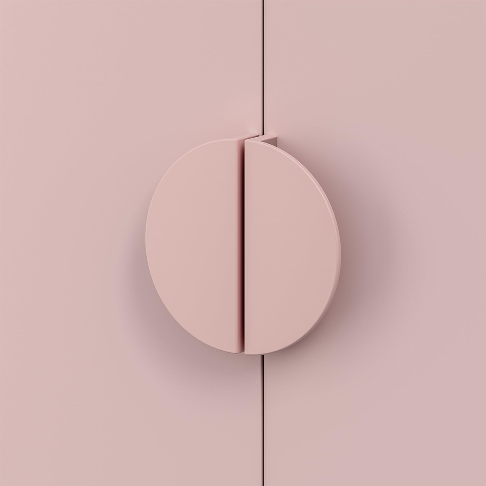 [en.casa] Armoire de Chambre pour Enfants Meuble de Rangement à 2 Portes Penderie pour Vêtements Stable Pratique Élégant Chambre d'enfant MDF Panneau de Particules 123 x 60 x 40 cm Blanc Rose