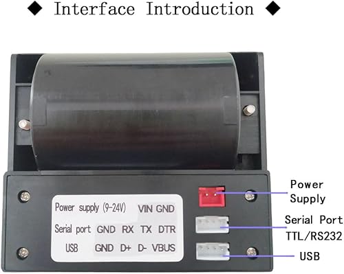 Miniatura 4 de Impresora térmica integrada de 2.283 in TTL de tickets impresora de puerto serie Módulo de impresión de papel de recibo térmico 9-24V