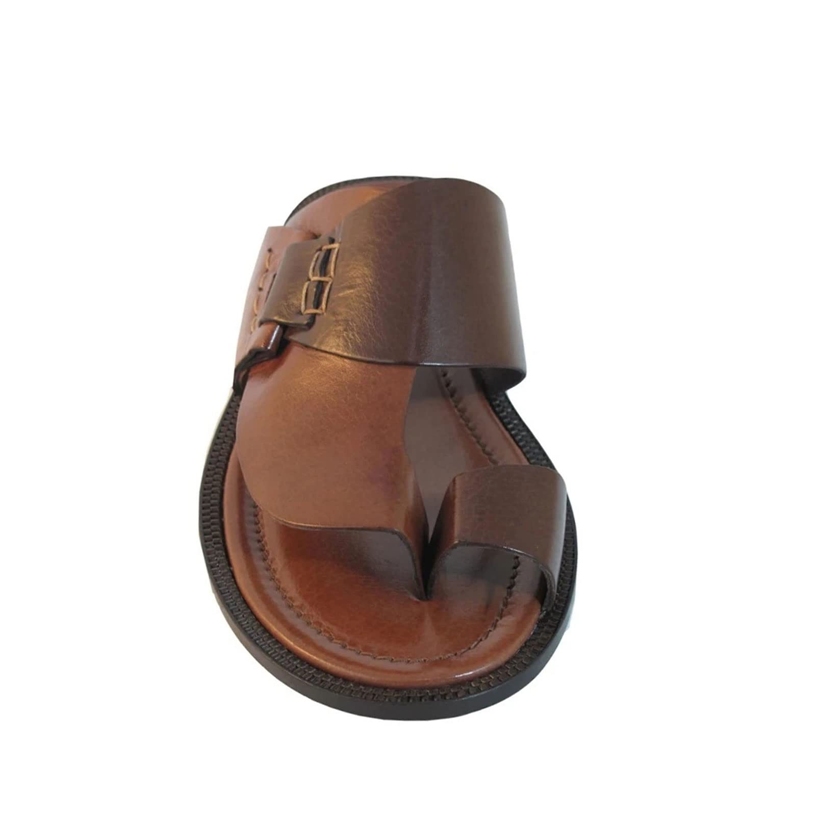 RXZCHH Sandalias para Hombre Verano Sandalias para Hombre Playa Retro Cosido a Mano Exponer Toe Zapatillas Masculinas Hombres Zapatos cómodos Informales al Aire Libre Tamaño Grande