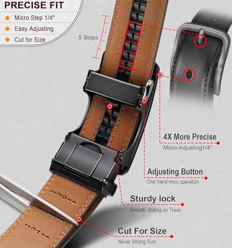 Image of Men's Vegan Leather Belt for Men, Formal /Casual,Autolock| Fit on up to 38 Inches Waist size (Free Size)