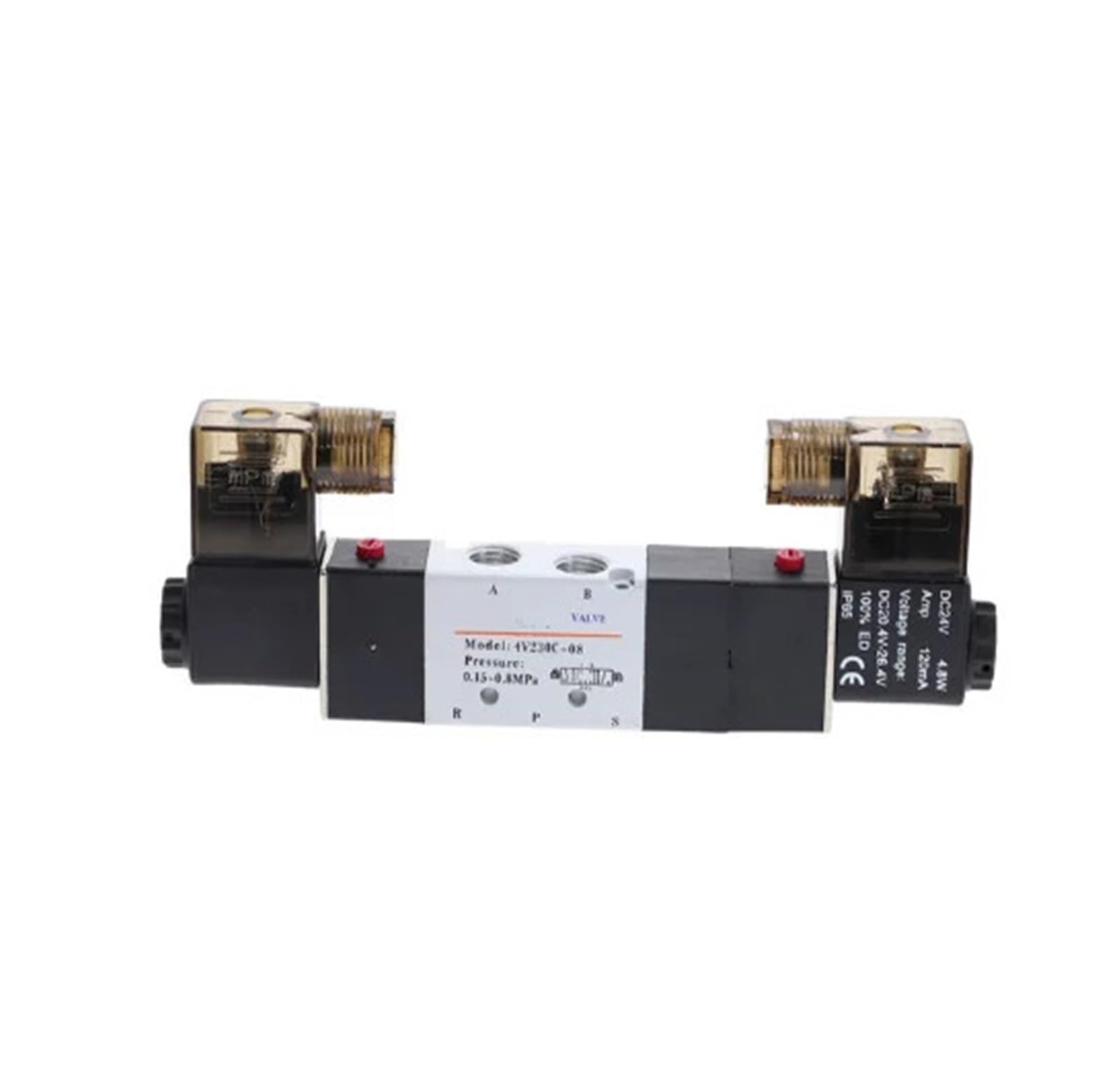 Électrovanne pneumatique 220V robuste à 5 voies et 3 positions