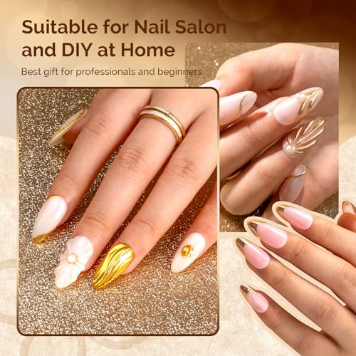 Image of MelodySusie 2Pcs Chrome Nail Powder for Gel Nails,Metallic Mirror Effect Pigment Stylish and Technological Fine Glitter for Home DIY Salon Use