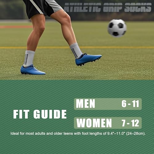 Image of Anti Slip Soccer Grip Socks, 117 Silicone Dots Non Skid Football Socks