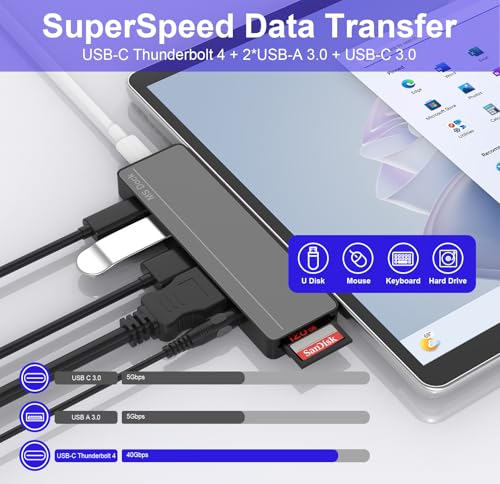 Adaptateur Surface Pro 9 pour le Télétravail Multi-Écran HDMI - 7