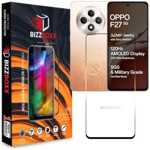 Image of Compatible with OPPO F27 5G Tempered Glass Screen Protector Guard With Precise Edges - High Definition, Shatterproof, Easy Install, Anti-Fingerprint (For OPPO F27 5G) - Pack of 1