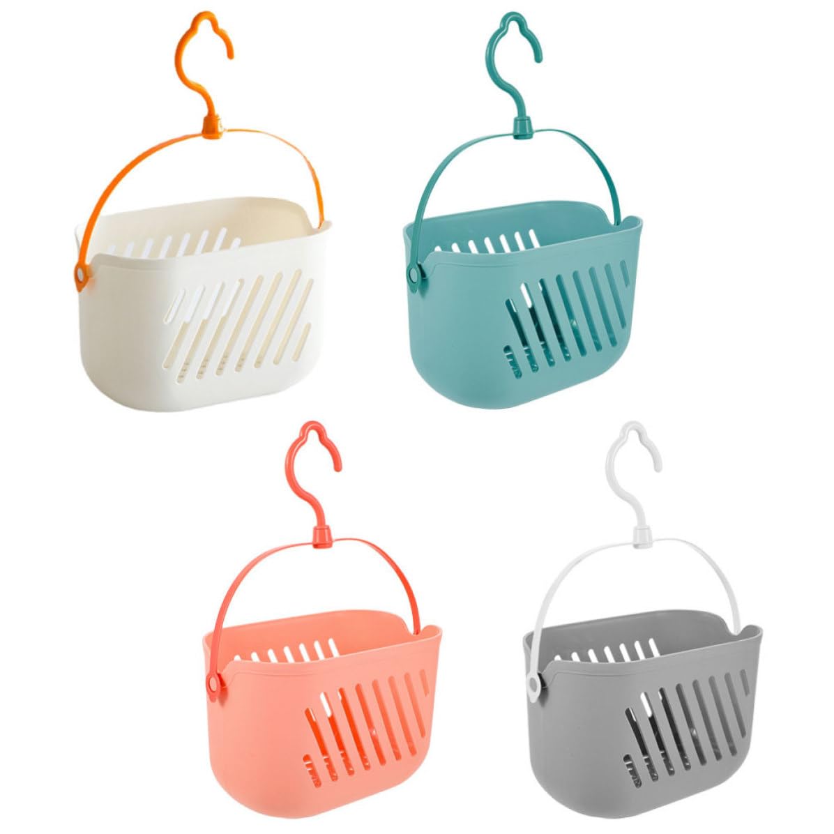 4 Cestas Colgantes Organizador de Pared Moderno y Simple para Baño de Plástico para Almacenamiento en Ducha Adecuado Hogar
