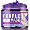 Purple-Hair-Mask-Made-in-USA-Hair-Toner-wRetinol-Avocado-Oil-Silk-Proteins-for-Blonde-Hair-Ash-Platinum-Hair-Greatly-Lighten-Brassy-Hair-and-Condition-Dry-Damaged-Hair-No-Yellow-Hues Purple Hair Mask - Made in USA Hair Toner w/Retinol, Avocado Oil & Silk Proteins for Blonde Hair, Ash & Platinum Hair - Greatly Lighten Brassy Hair and Condition Dry Damaged Hair - No Yellow Hues