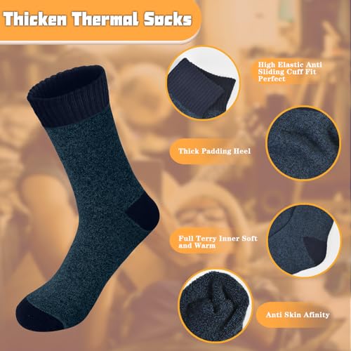 5 Pairs Winter Men Socks Hiking Socks Business Classical Socks Thermal Warm Thickened Retro Snow Casual Socks4