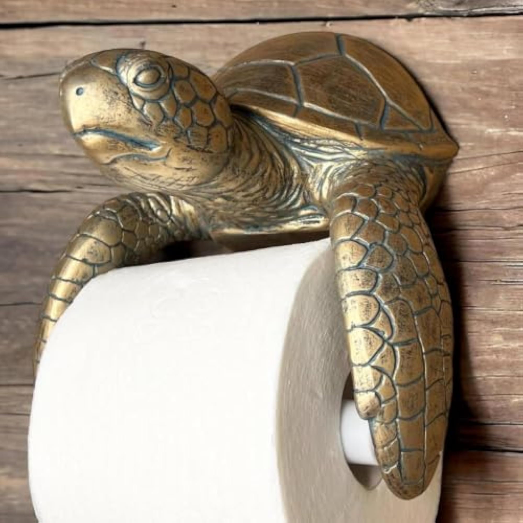 Carved Turtle Roll Paper Holder for Restroom