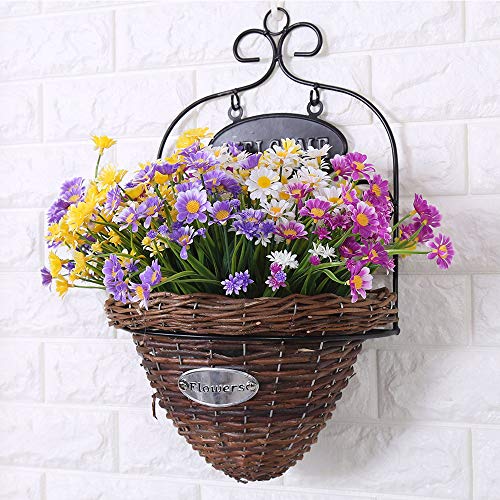 Artbloom 6 Bundles Outdoor Artificial Daisies Fake Flowers Uv Resistant Shrubs, Faux Plastic Greenery For Indoor Outside Hanging Plants Garden Porch Window Box Home Wedding Farmhouse Decor (Purple) #TOP5